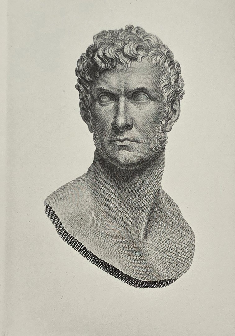ANTIQUE ANTONIO CANOVA PRINT BUST OF GIUSEPPE BOSSI NEOCLASSICAL