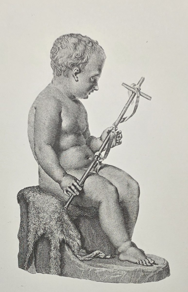 ANTIQUE ANTONIO CANOVA PRINT INFANT ST. JOHN NEOCLASSICAL