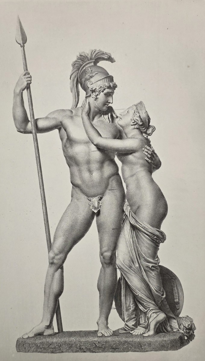 ANTIQUE ANTONIO CANOVA PRINT VENUS & MARS GODDESS & GOD SCULPTURE NEOCLASSICAL