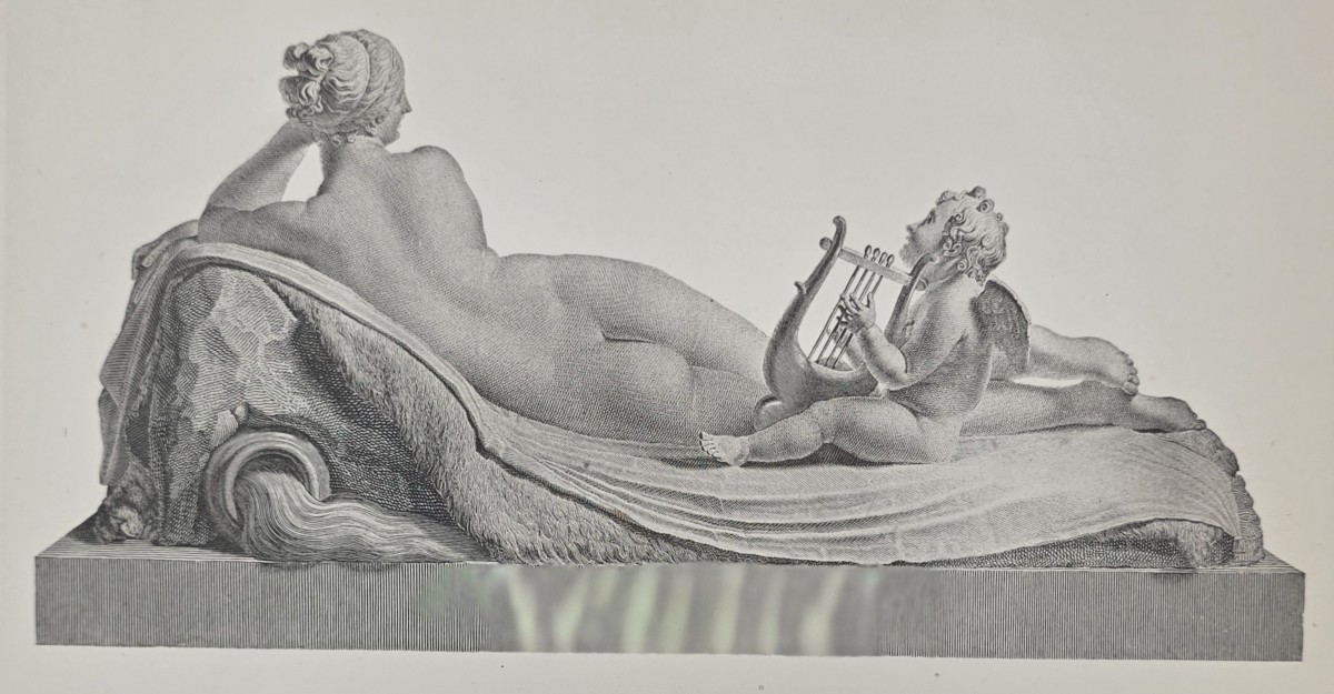 ANTIQUE ANTONIO CANOVA PRINT GREEK NYMPH SCULPTURE NEOCLASSICAL