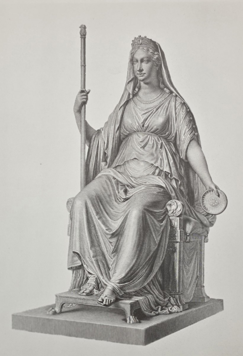 ANTIQUE ANTONIO CANOVA PRINT GREEK GODDESS CONCORDIA SCULPTURE NEOCLASSICAL