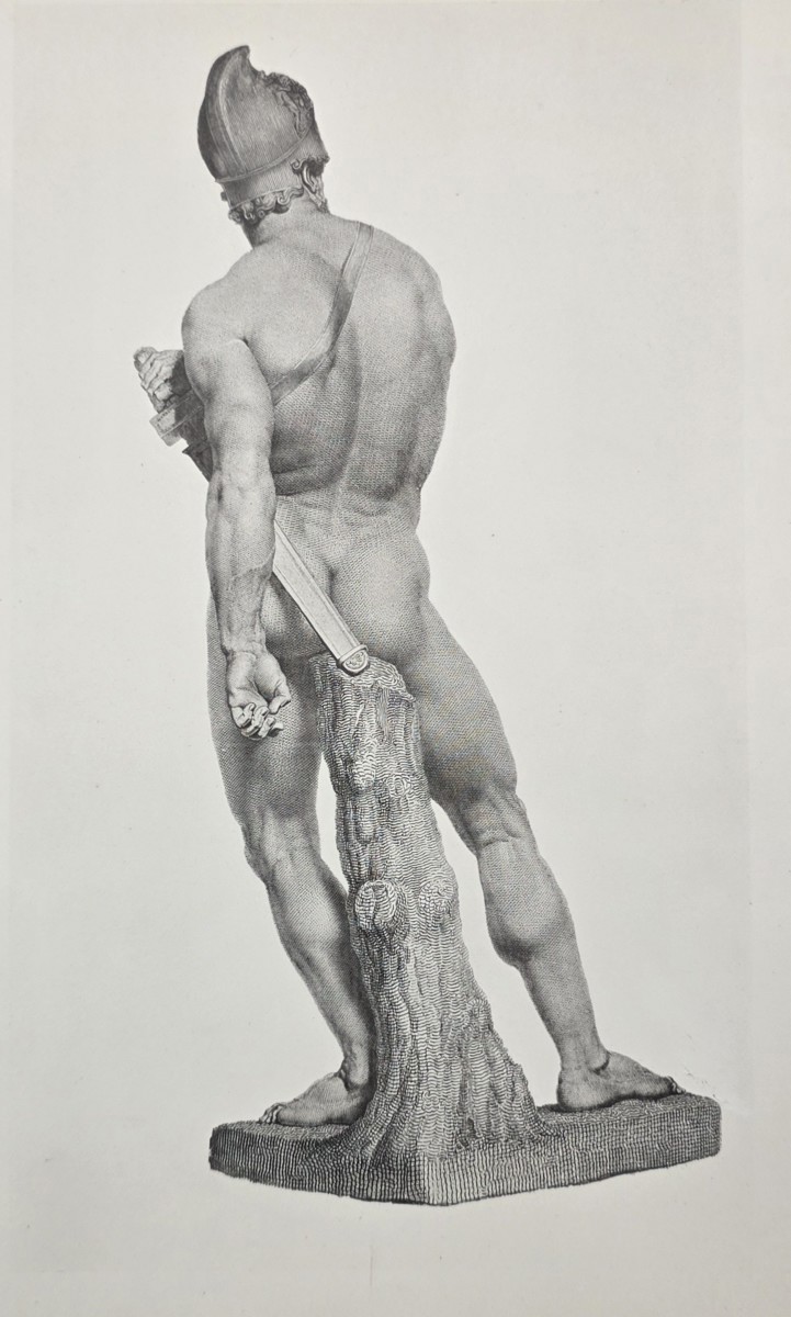 ANTIQUE ANTONIO CANOVA PRINT AJAX GREEK WARRIOR HERO SCULPTURE NEOCLASSICAL