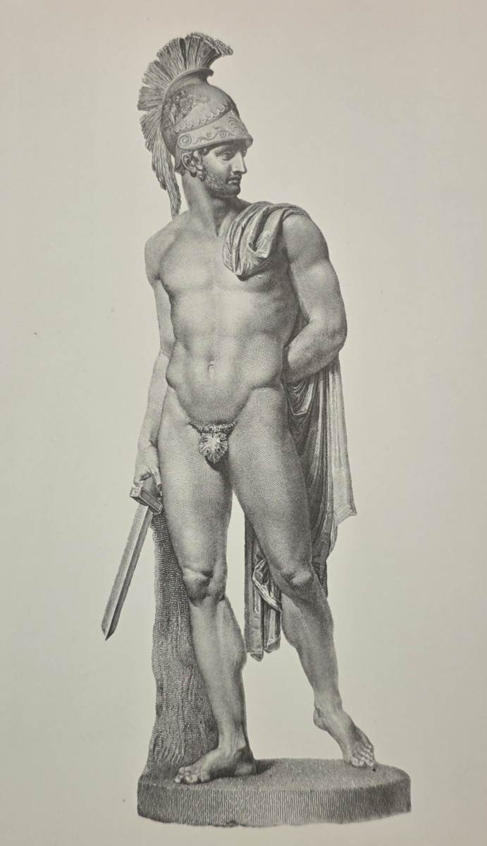 ANTIQUE ANTONIO CANOVA PRINT HECTOR TROJAN PRINCE SCULPTURE NEOCLASSICAL