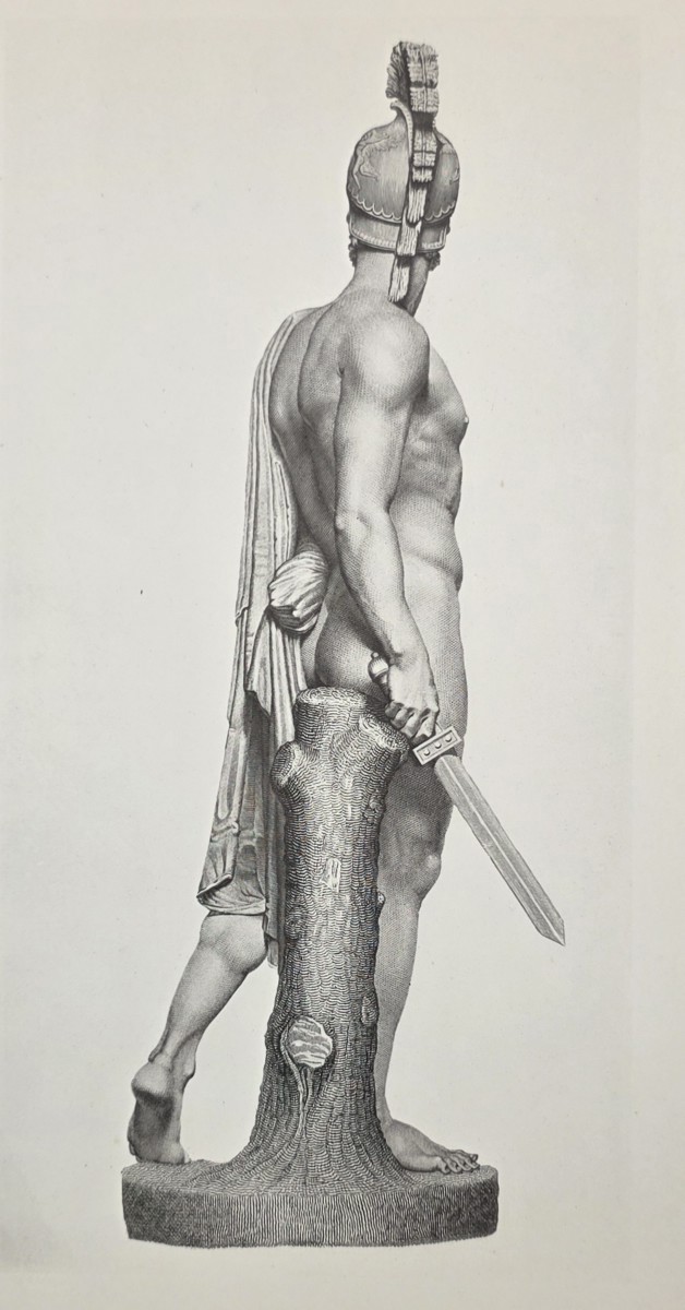 ANTIQUE ANTONIO CANOVA PRINT HECTOR TROJAN PRINCE SCULPTURE NEOCLASSICAL