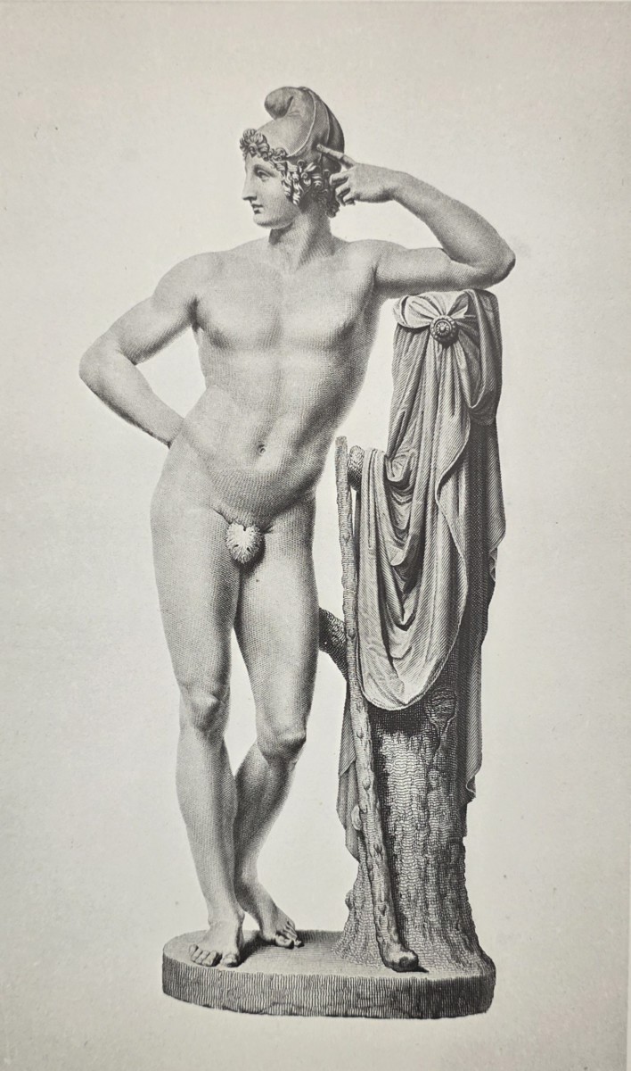 ANTIQUE ANTONIO CANOVA PRINT PARIS TROJAN PRINCE SCULPTURE NEOCLASSICAL