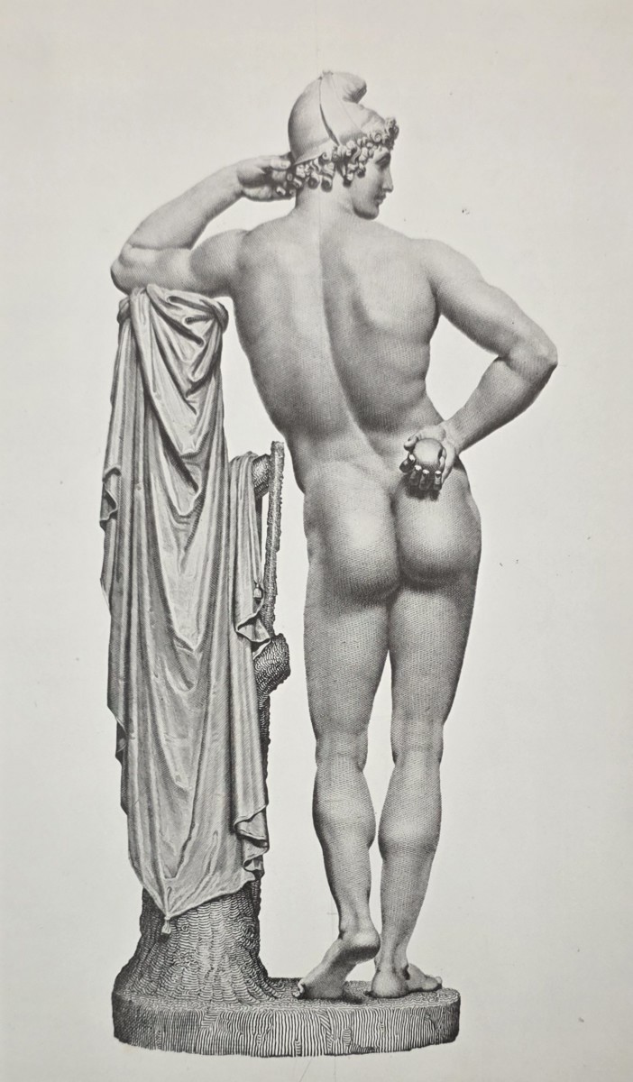 ANTIQUE ANTONIO CANOVA PRINT PARIS TROJAN PRINCE SCULPTURE NEOCLASSICAL