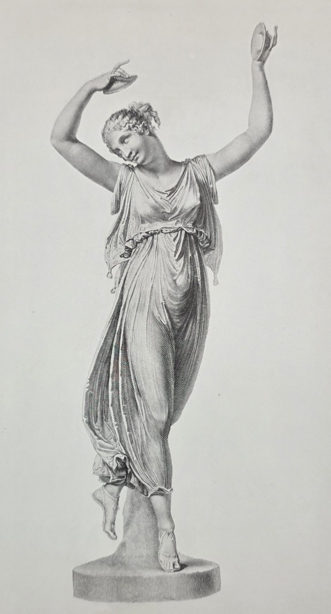 ANTIQUE ANTONIO CANOVA PRINT DANCING GIRL SCULPTURE NEOCLASSICAL