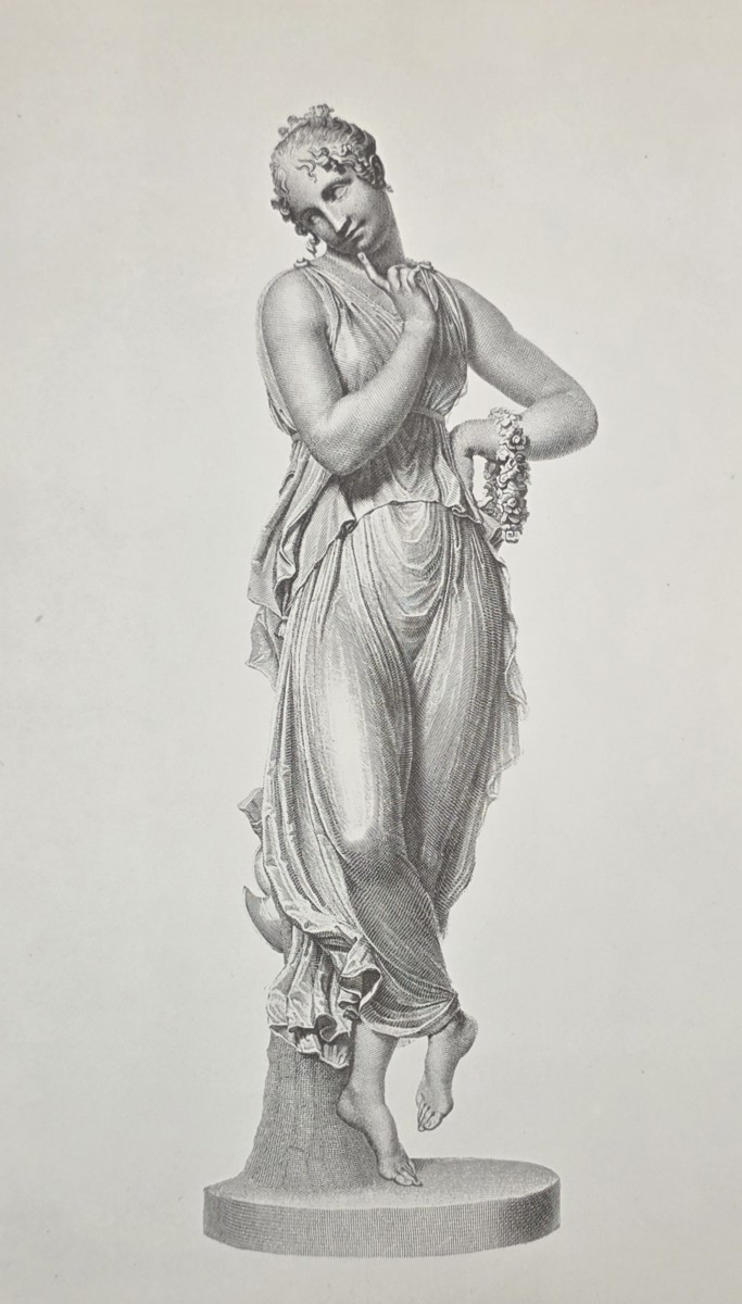 ANTIQUE ANTONIO CANOVA PRINT DANCING GIRL SCULPTURE NEOCLASSICAL