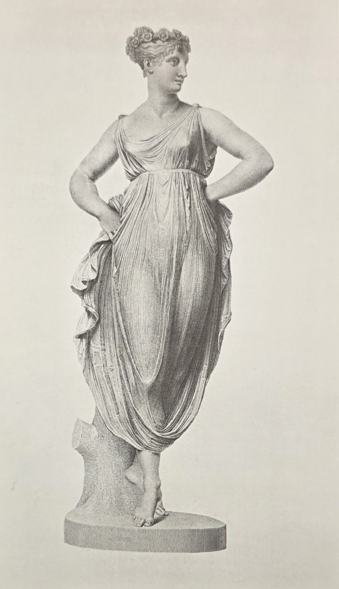ANTIQUE ANTONIO CANOVA PRINT DANCING GIRL SCULPTURE NEOCLASSICAL