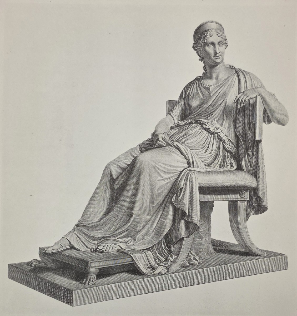 ANTIQUE ANTONIO CANOVA PRINT MADAME MOTHER OF NAPOLEON BONAPARTE SCULPTURE NEOCLASSICAL