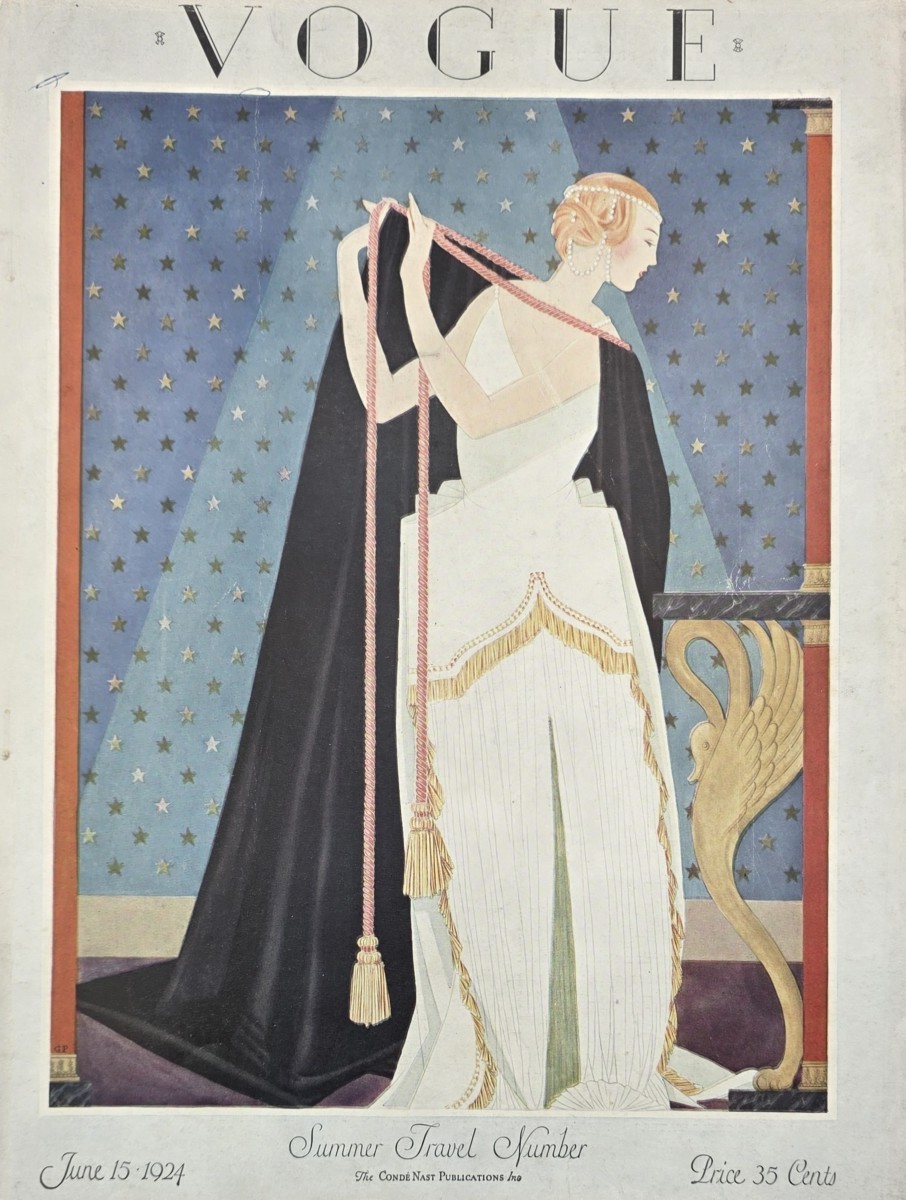 VOGUE MAGAZINE COVER BY GEORGE WOLFE PLANK JUNE 15, 1924 ART DECO