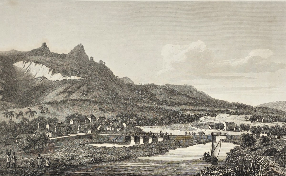 ANTIQUE 1813 VIEW ON GREAT RIVER COPPER PLATE ENGRAVING AFTER JACQUES GERARD MILBERT