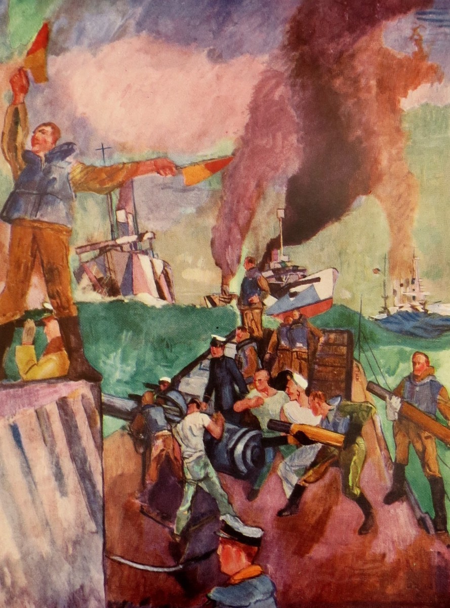 1920S NAVY DECK CREW POSSIBLE JAMES DAUGHERTY PRINT