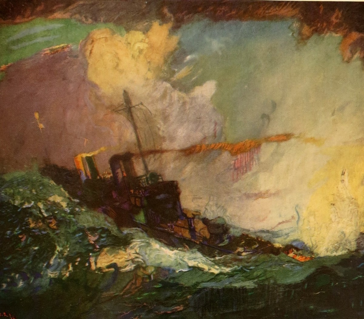 1920S NAVAL DESTROYER PATROL BY HENRY REUTERDAHL PRINT