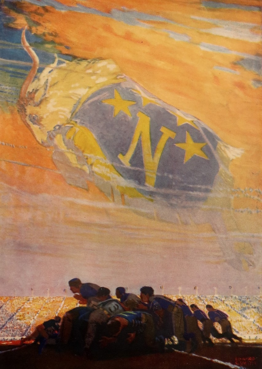 1920S NAVY FOOTBALL BY EDWARD C. SMITH PRINT