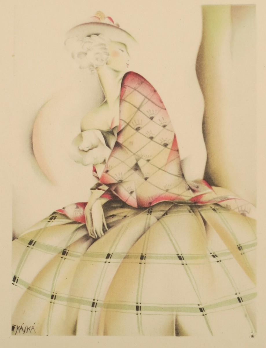 1930 ART DECO LADY FASHION PRINT BY WOLFE KASKA