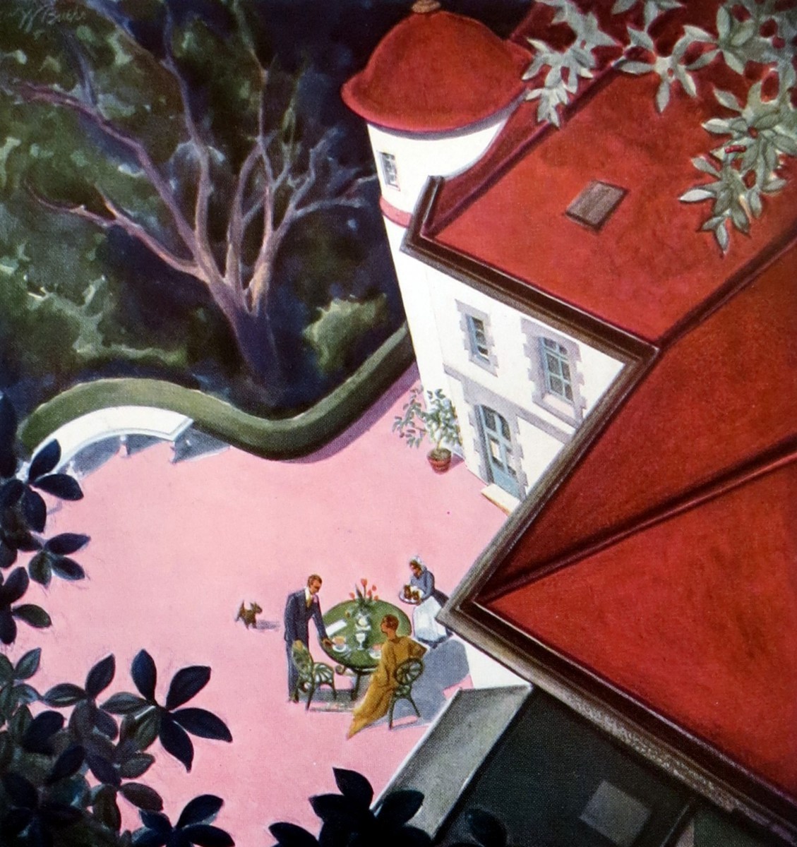 1930 HOUSE & GARDEN ART DECO COVER ILLUSTRATION BY WALTER BUEHR