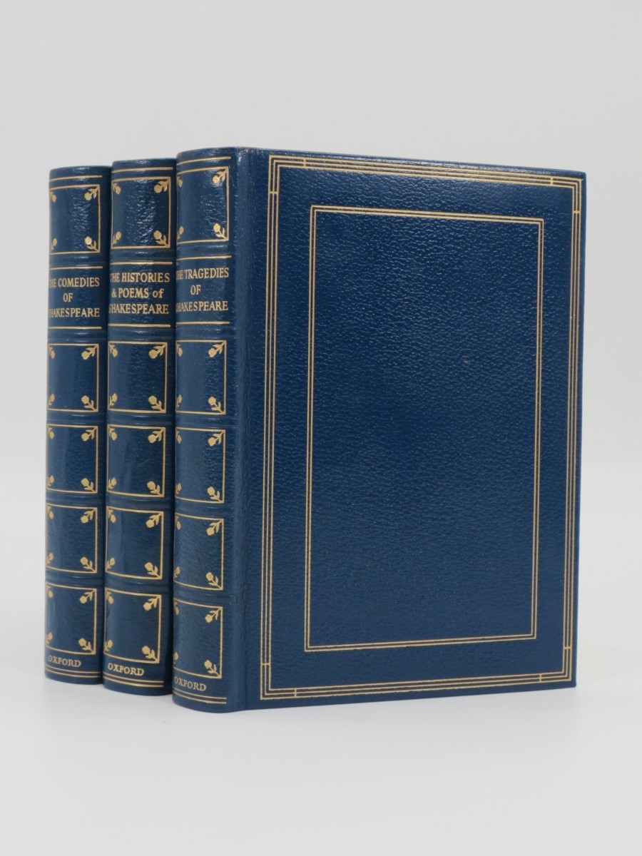 THE COMEDIES, HISTORIES, AND TRAGEDIES OF SHAKESPEARE (3 VOLUME LEATHER BOUND SET)