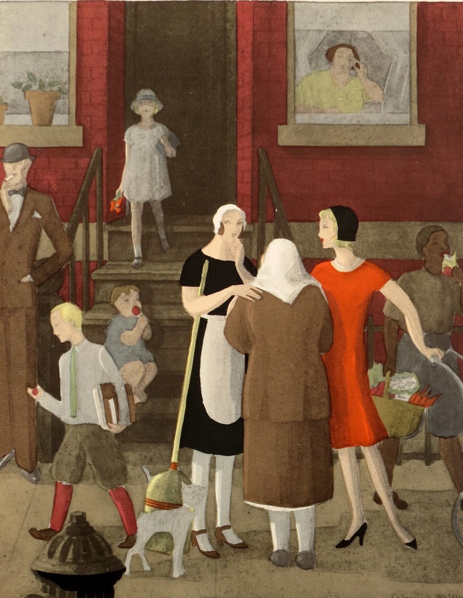 1930 STREET SCENE PRINT BY CATHARINE MELLEN