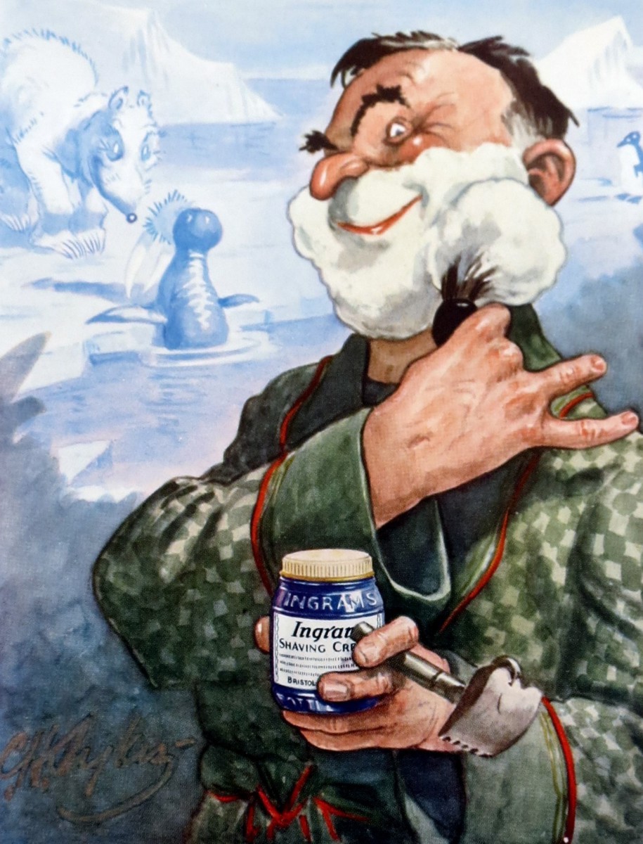1930 CHARLES HENRY SYKES INGRAMS SHAVING CREAM AD PRINT BY CHARLES HENRY SYKES