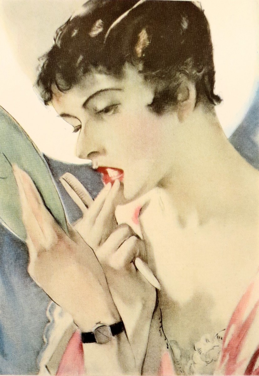 1930 ART DECO PRETTY LADY PRINT FOR IPANA TOOTH PASTE BY HENRY SUTTER