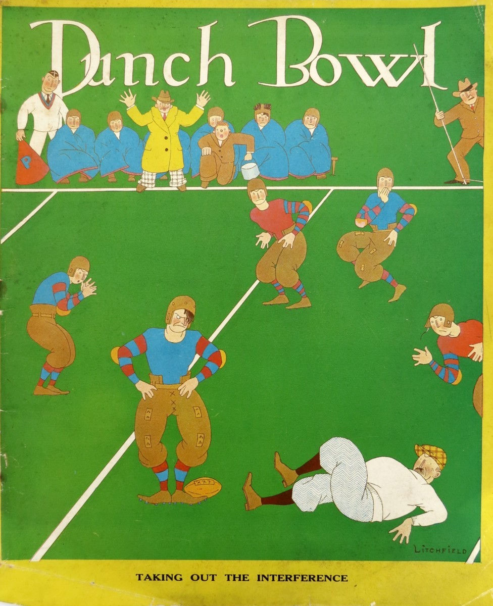 1924 UNIVERSITY OF PENNSYLVANIA PUNCH BOWL MAGAZINE COVER BY LITCHFIELD