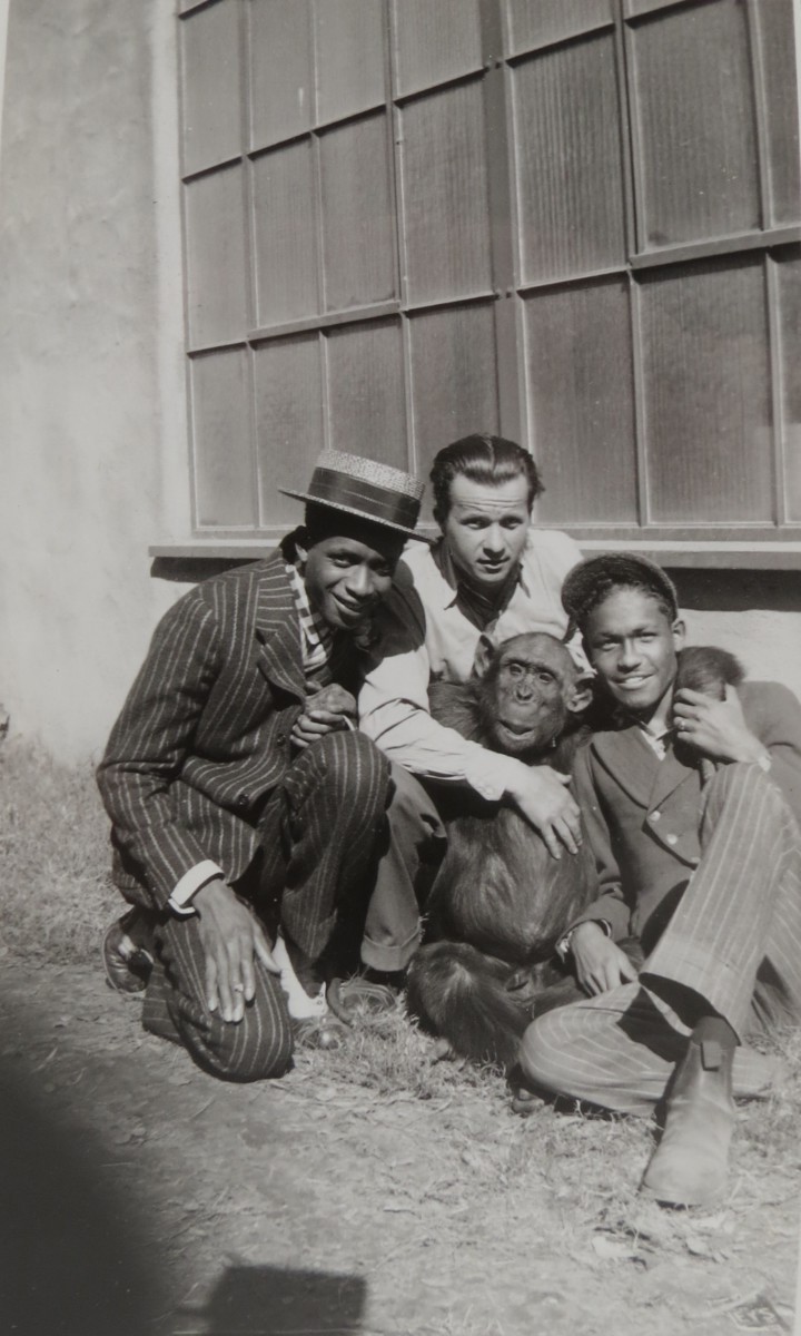 HALL JOHNSON NEGRO CHOIR ORIGINAL 1930S PHOTO BLACK AFRICAN AMERICAN WITH CHIMPANZEE