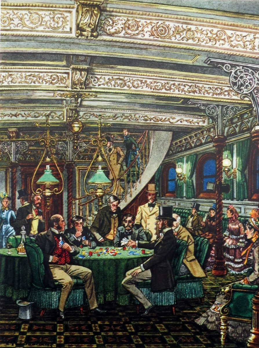1958 GOLDEN DAYS OF GAMBLING MISSISSIPPI RIVERBOAT CASINO GAMBLING BY LESLIE SAALBURG PRINT