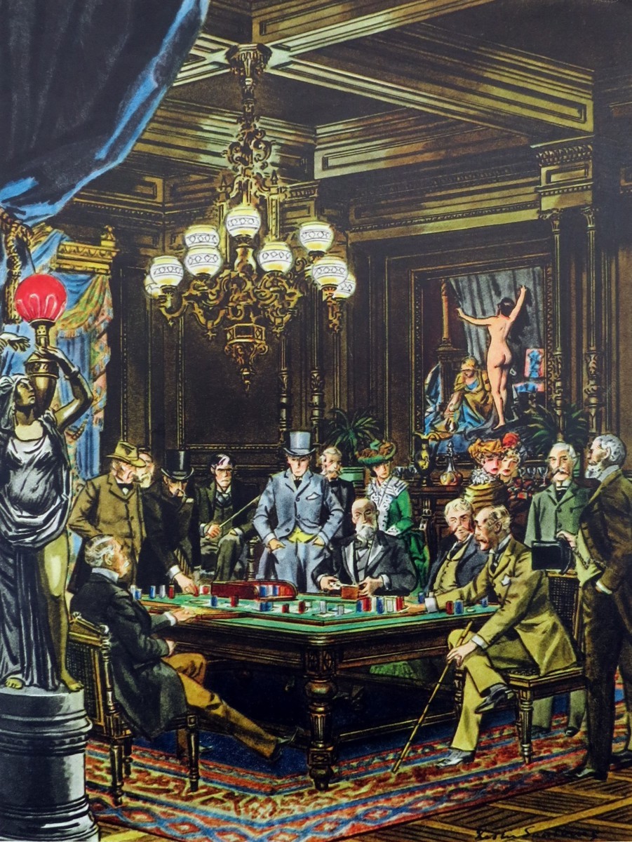 1958 FARO IN THE WEST CASINO GAMBLING BY LESLIE SAALBURG PRINT