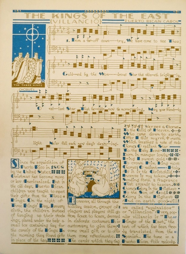 VINTAGE 1942 THE KINGS OF THE EAST VILLANCIO PUERTO RICAN CAROL PRINT