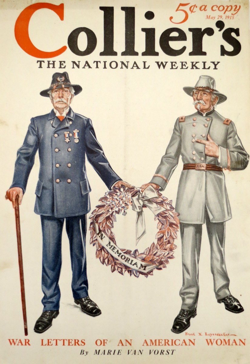 ORIGINAL FRANK X. LEYENDECKER MAY 29, 1915 COLLIER'S MAGAZINE COVER UNION & CONFEDERATE VETERANS