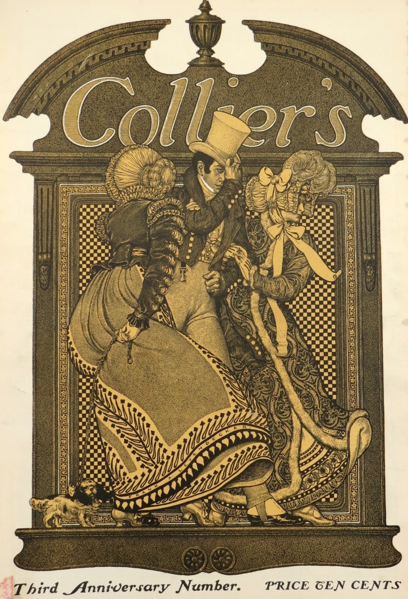 RARE FRANK X. LEYENDECKER FEBRUARY 7, 1901 COLLIER'S MAGAZINE COVER VICTORIAN LADIES & GENTLEMAN