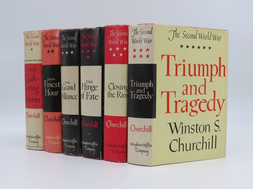 THE SECOND WORLD WAR (COMPLETE 6 VOLUME SET) ; The Gathering Storm; Their Finest Hour; the Grand Alliance; the Hinge of Fate; Closing the Ring; Triumph and Tragedy (DJ Protected by a Brand New, Clear, Acid-Free Mylar Cover)