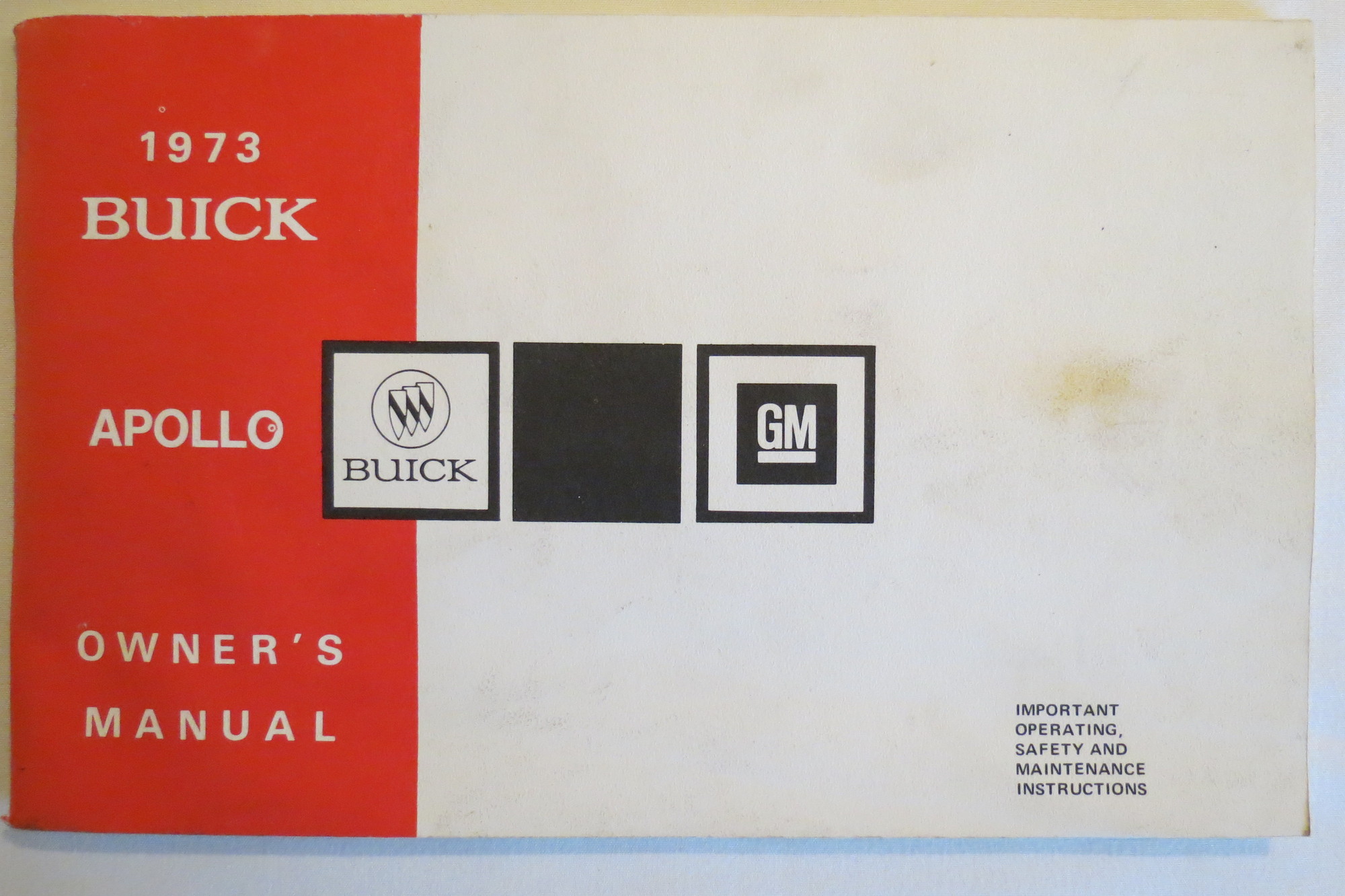 Image for 1973 BUICK APOLLO OWNER'S MANUAL