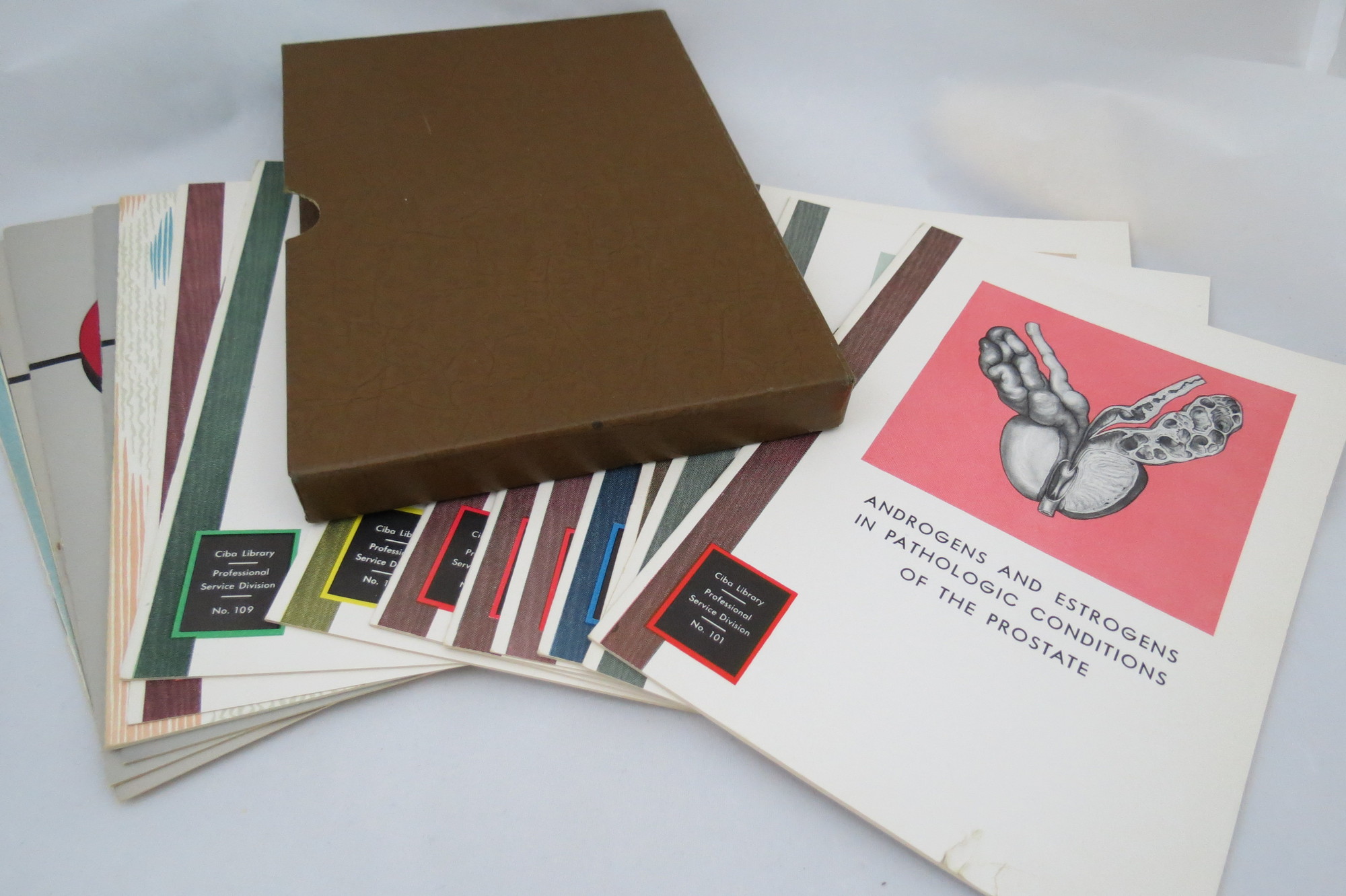 Image for CIBA LIBRARY: 10 PHAMPLETS (NO. 101 TO 110) ON ANDROGENS, ESTROGENS, AND ENDOCRINE THERAPY IN SLIPCASE - PLUS 6 OTHER RELATED PHAMPLETS