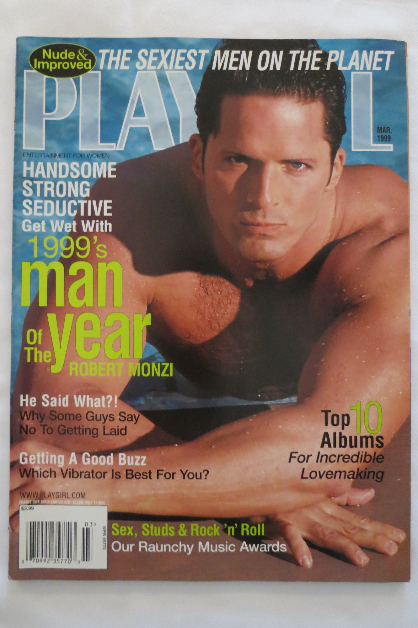 PLAYGIRL MAGAZINE MARCH 1999 Get Wet with 1999S MAN of the YEAR; Sex Studs  and Rock N Roll!