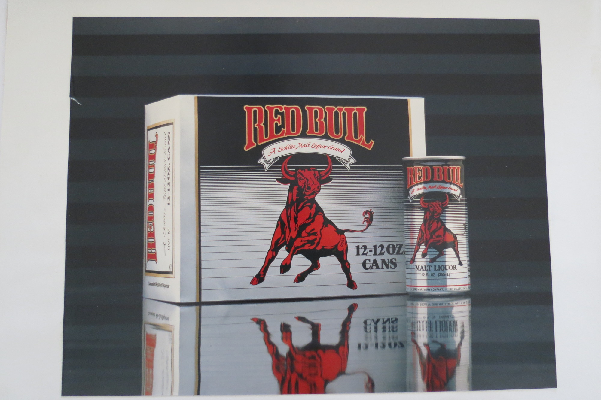 ORIGINAL RED BULL SCHLITZ MALT LIQUOR ADVERTISING PHOTOGRAPH PROOF