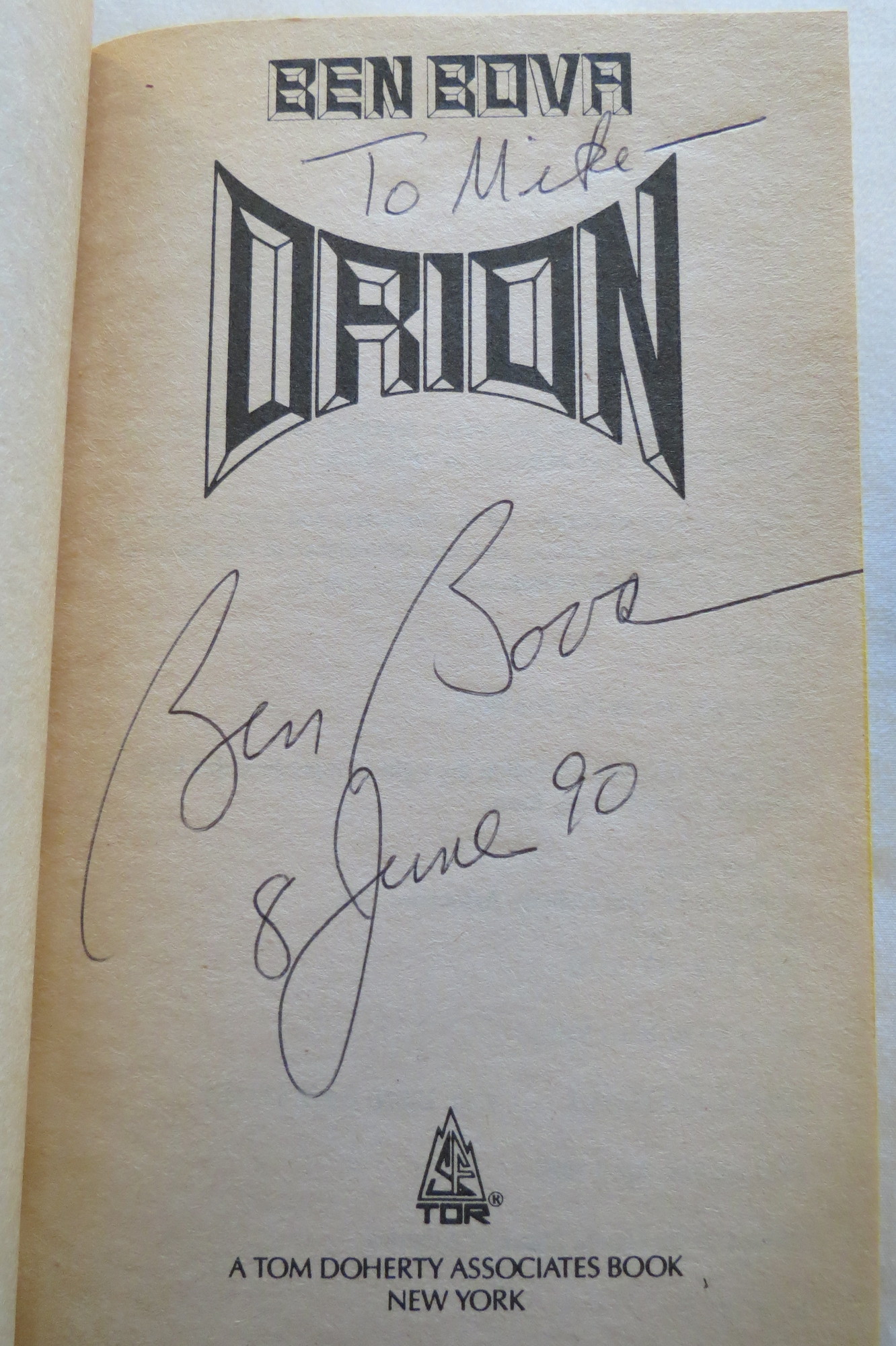 Image for ORION A Novel (Signed by Author)