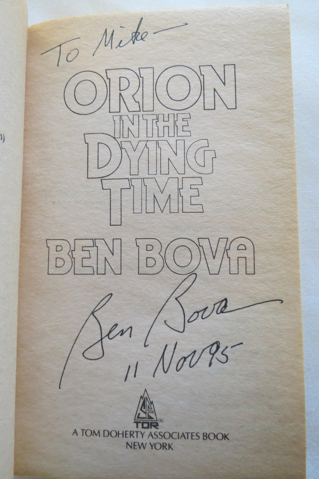 Image for ORION IN THE DYING TIME  (Signed by Author)