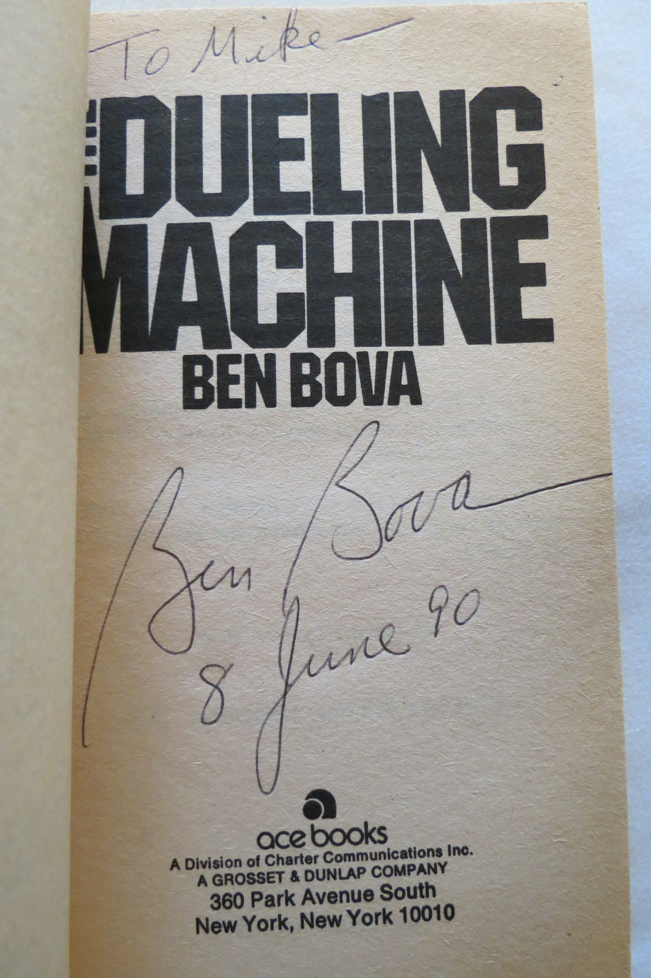 Image for THE DUELING MACHINE  (Signed by Author)