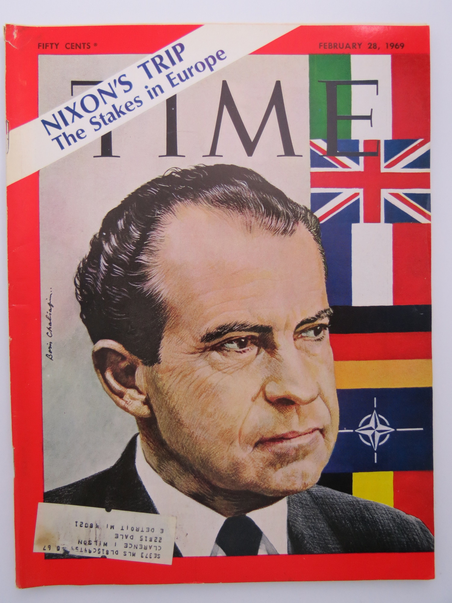 TIME MAGAZINE FEBRUARY 28, 1969 (NIXON'S TRIP THE STAKES IN EUROPE)