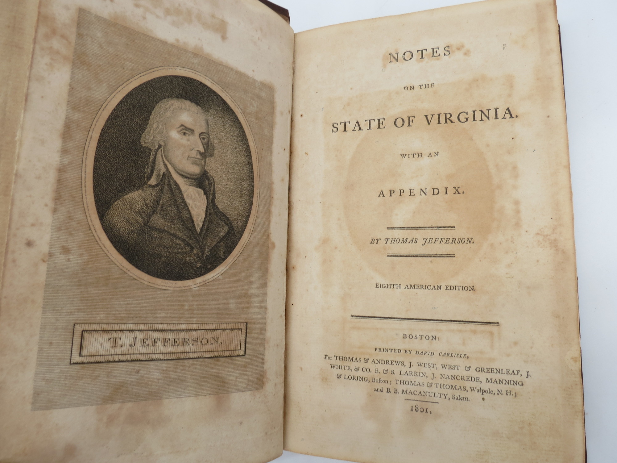 Image for NOTES OF THE STATE OF VIRGINIA