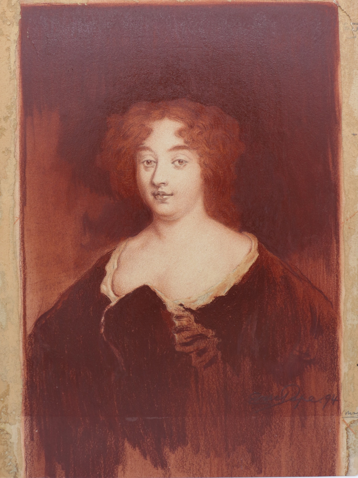 Image for ORIGINAL MIXED MEDIA DRAWING/PAINTING OF MADEMOISELLE DU COLOMBIER (NAPOLEON'S FIRST LOVE)