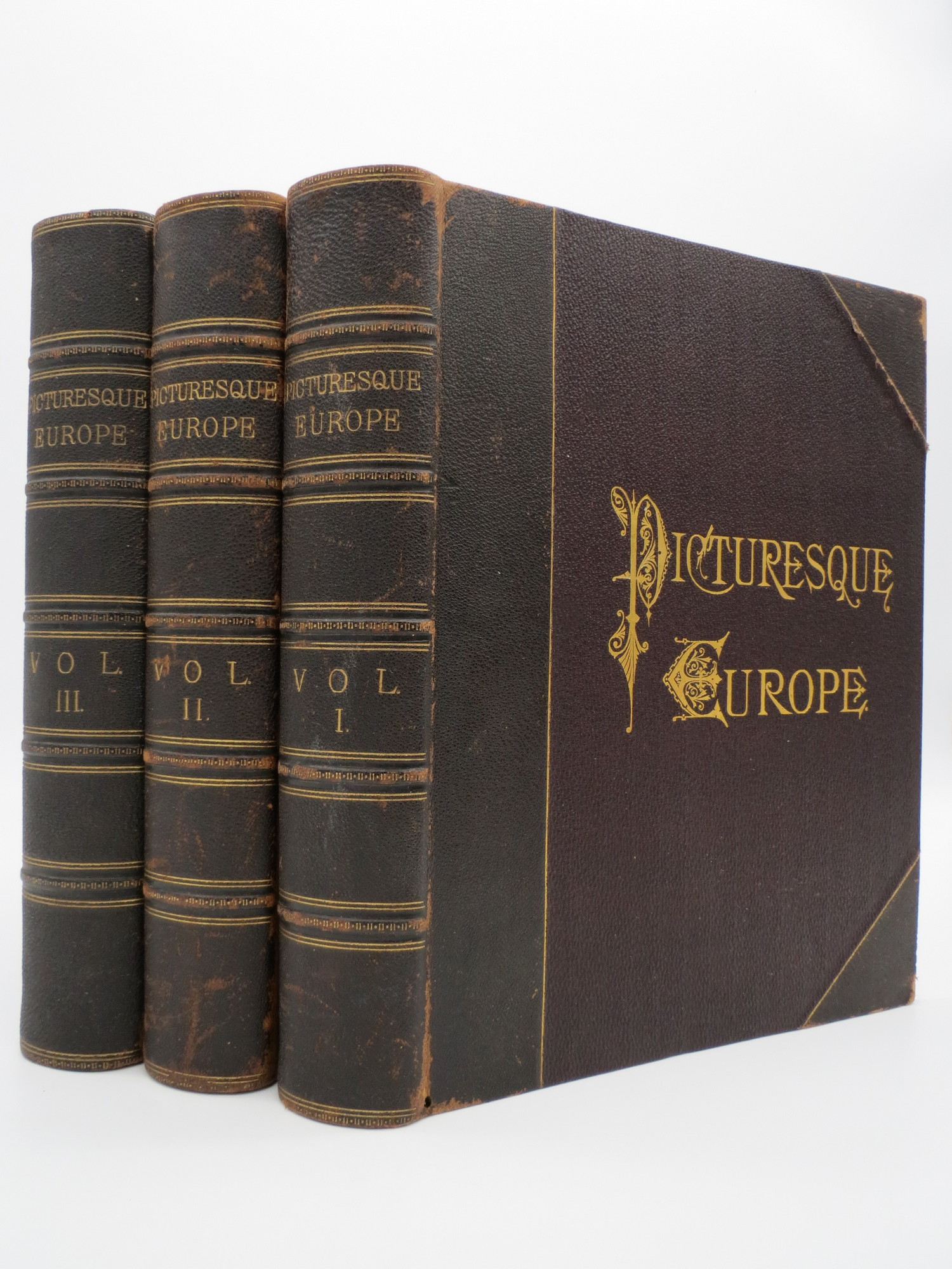 Image for PICTURESQUE EUROPE (COMPLETE 3 VOLUME LEATHER BOUND SET)  A Delineation by Pen and Pencil of the Natural Features and the Picturesque and Historical Places of Great Britain and the Continent.
