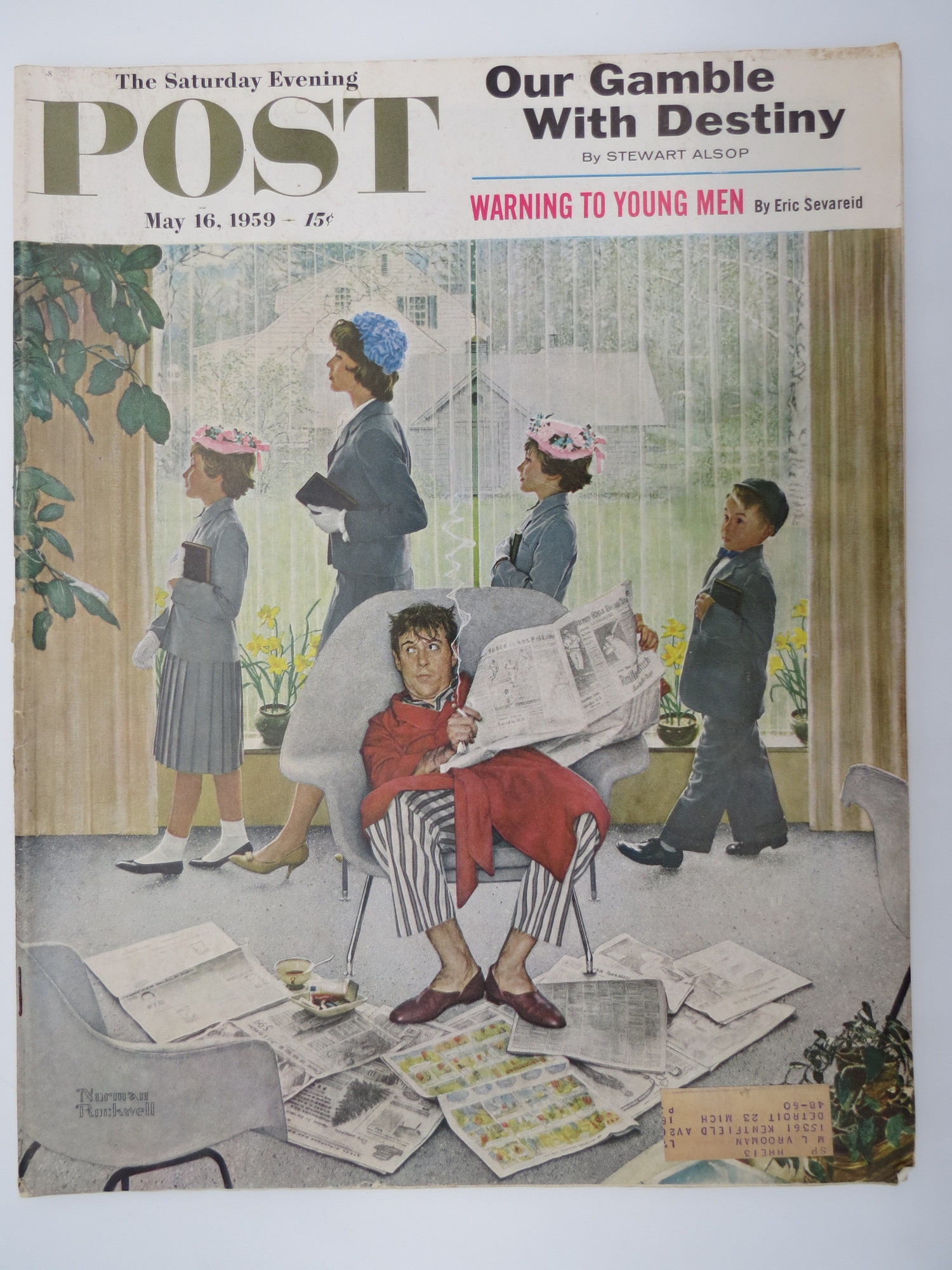 THE SATURDAY EVENING POST MAGAZINE, MAY 16, 1959 (NORMAN ROCKWELL DAD ...