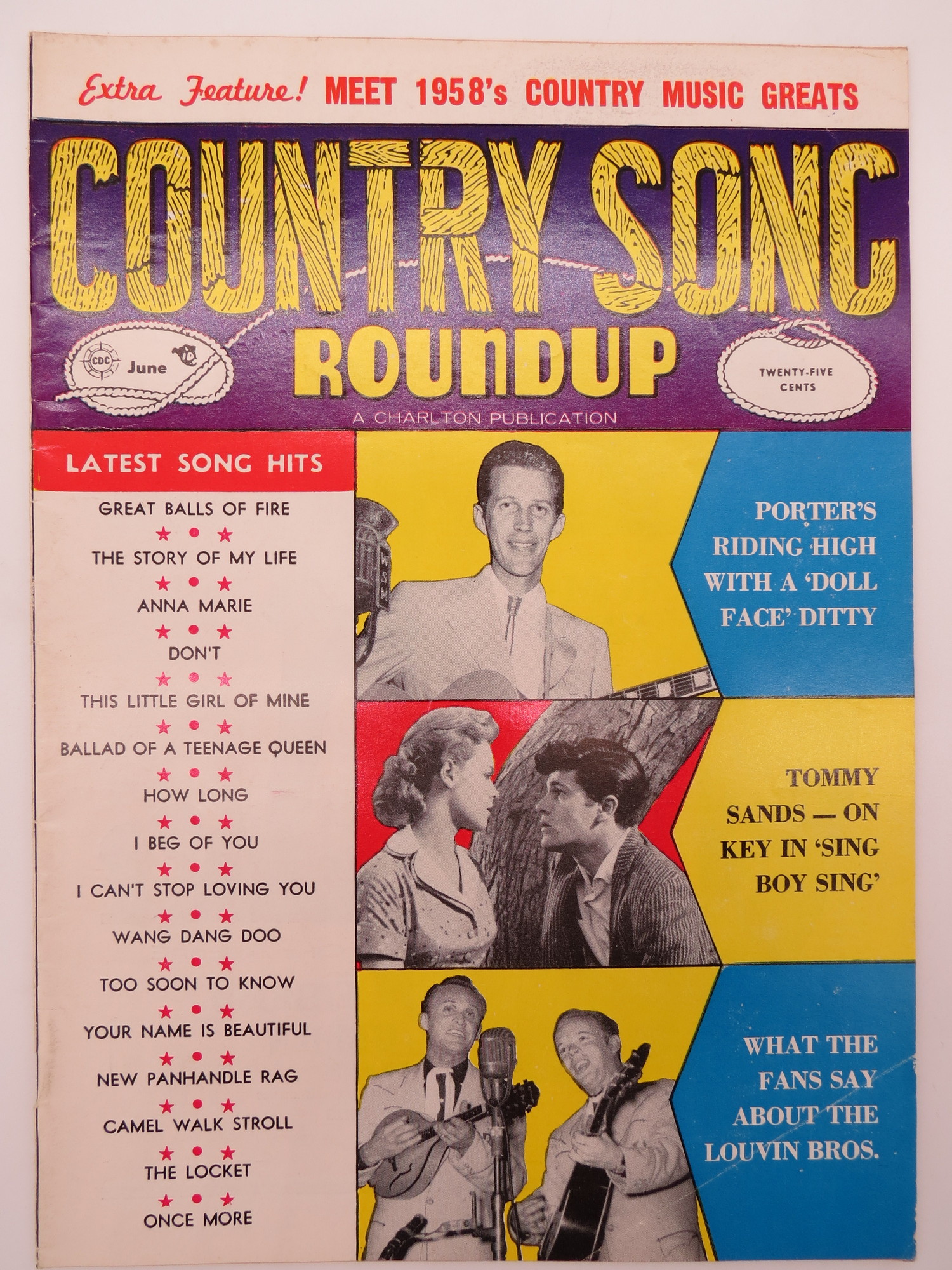 COUNTRY SONG ROUNDUP MAGAZINE, JUNE 1958 (ELVIS PRESLEY 'DIXIE DYNAMITE')