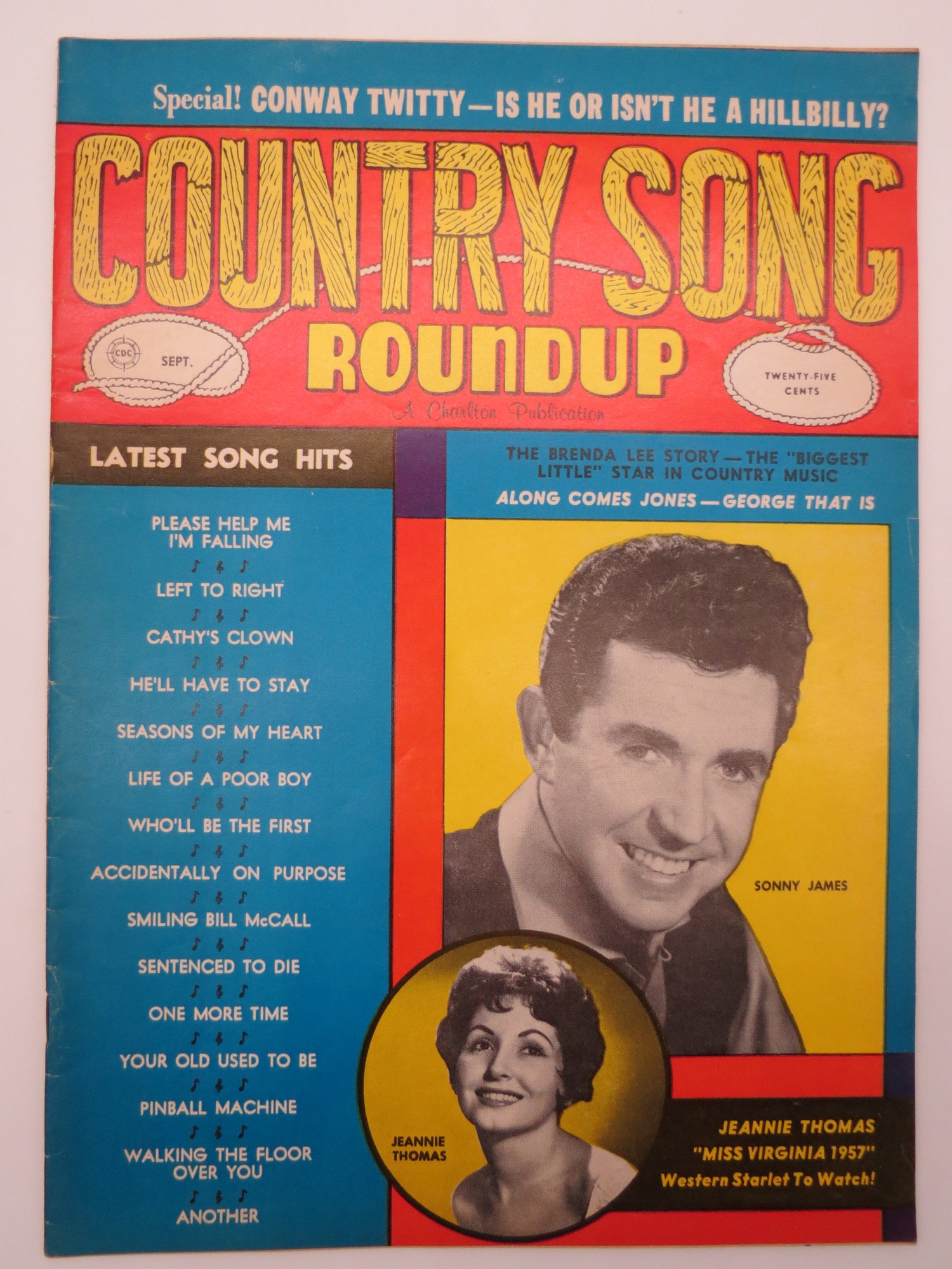 COUNTRY SONG ROUNDUP MAGAZINE SEPTEMBER 1960 INSIDE COVER ELVIS 