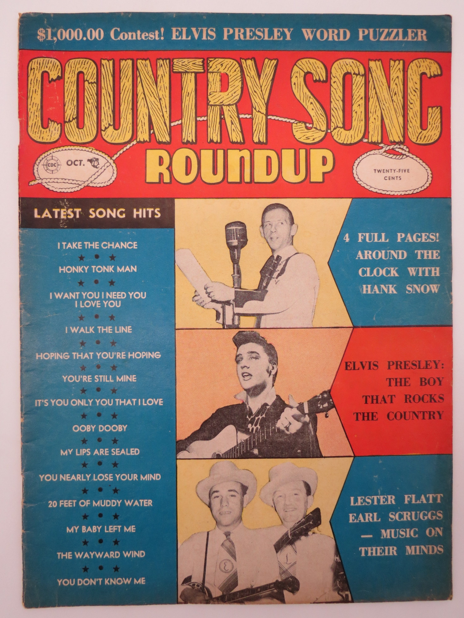 COUNTRY SONG ROUNDUP MAGAZINE, JUNE 1956 ( ELVIS PRESLEY INSIDE FRONT