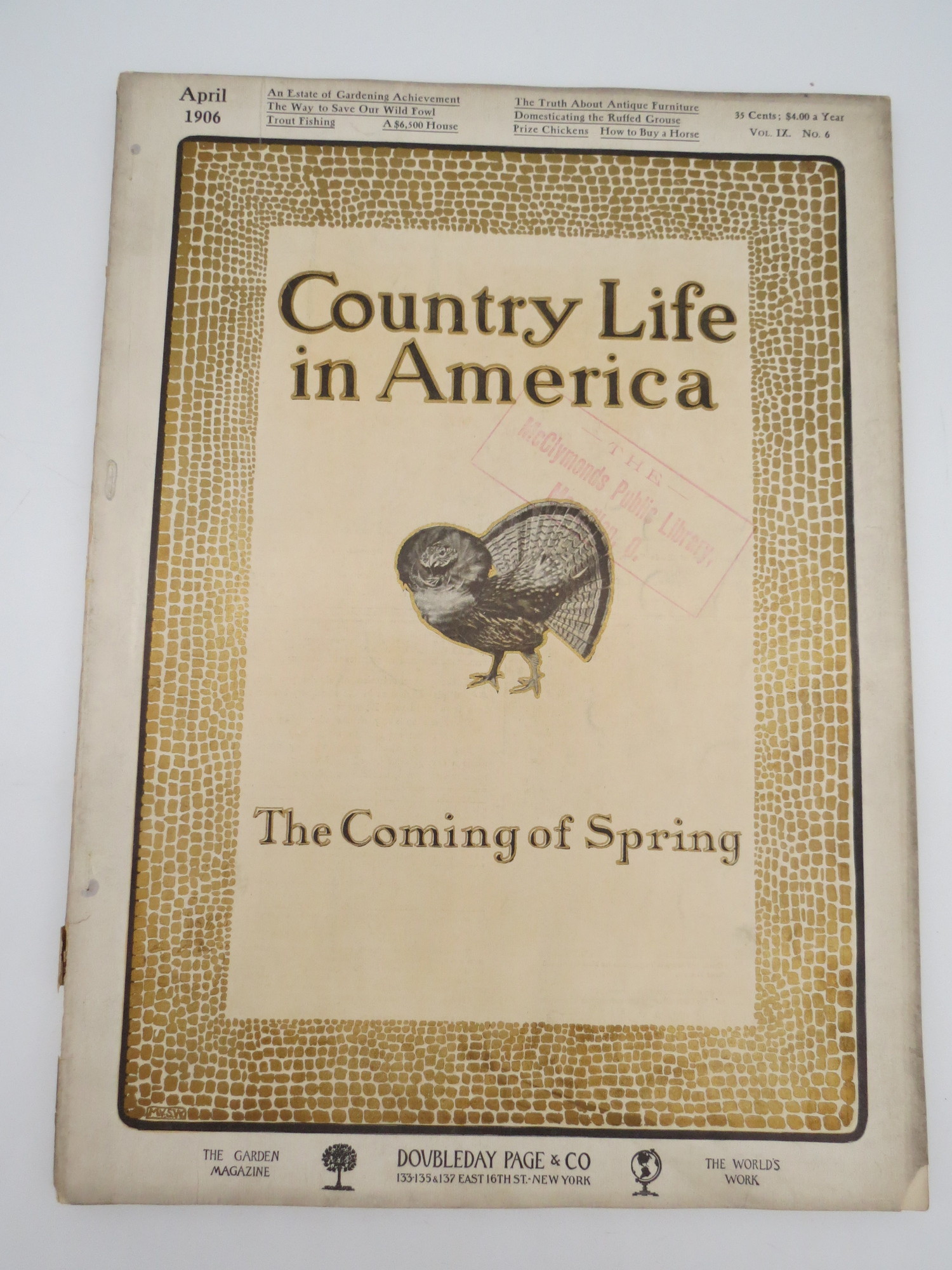 COUNTRY LIFE IN AMERICA MAGAZINE, APRIL 1906 (WAY TO SAVE WATER
