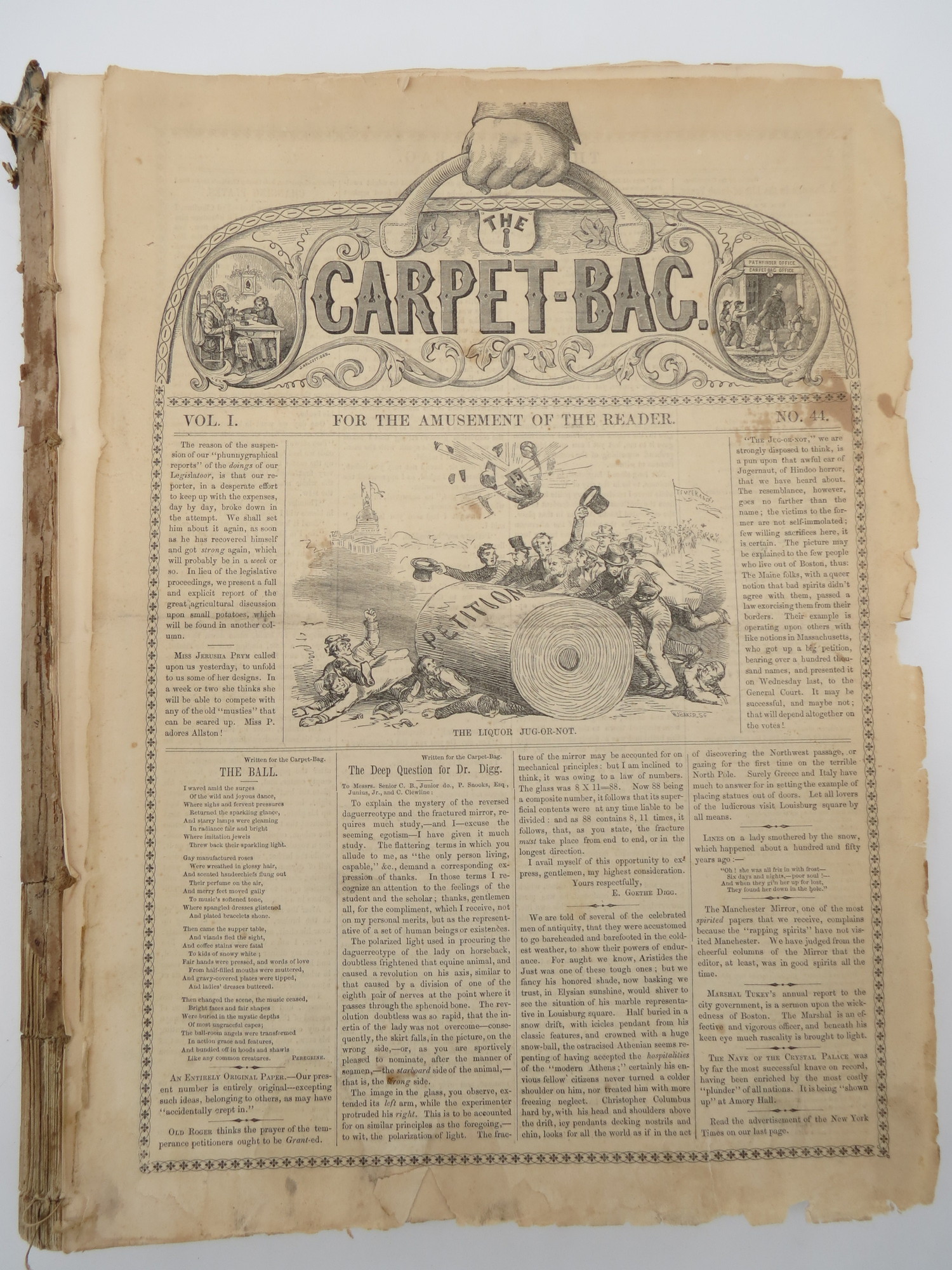 Image for THE CARPET-BAG WEEKLY (NEWSPAPER/MAGAZINE) , VOLUME I, NO. 44-52 & VOLUME II, NO. 1-46, INCLUDING THE DANDY FRIGHTENING THE SQUATTER For the Amusement of the Reader